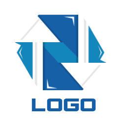 trader logo negative space arrows in hexagon