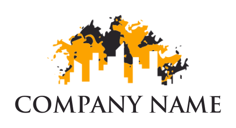 Arts logo buildings against splashes