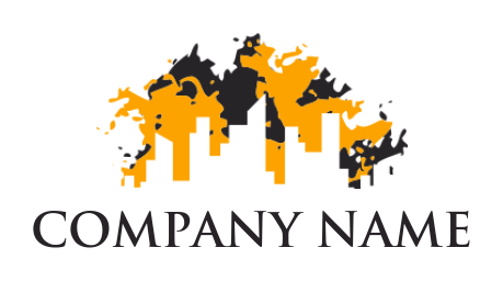 Arts logo buildings against splashes