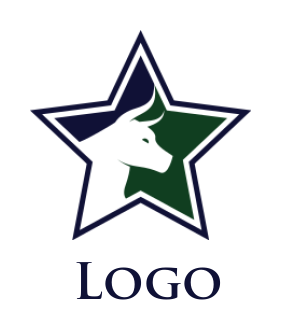 create an animal logo negative space bull inside star - logodesign.net