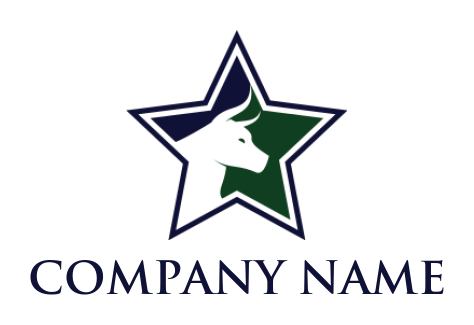 create an animal logo negative space bull inside star - logodesign.net
