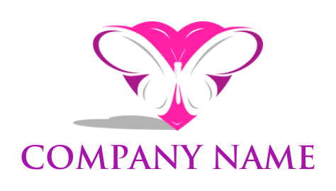 pet logo maker negative space butterfly in heart 