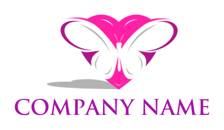 pet logo maker negative space butterfly in heart 