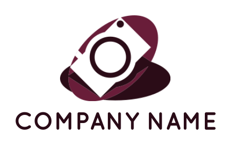 photography logo negative space camera in ellipse