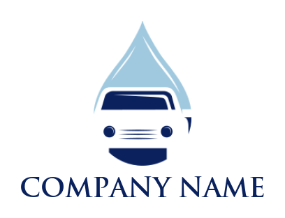 auto logo negative space car in water drop 