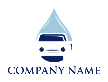 auto logo negative space car in water drop 