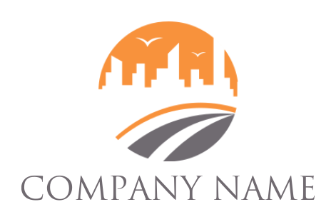 Travel logo location icon inside compass