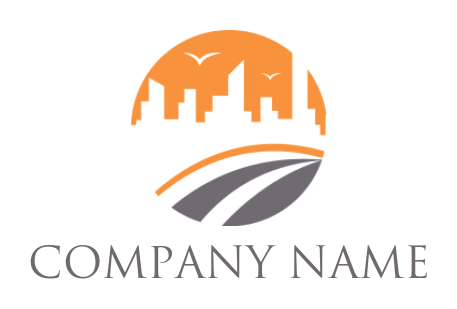 Travel logo location icon inside compass