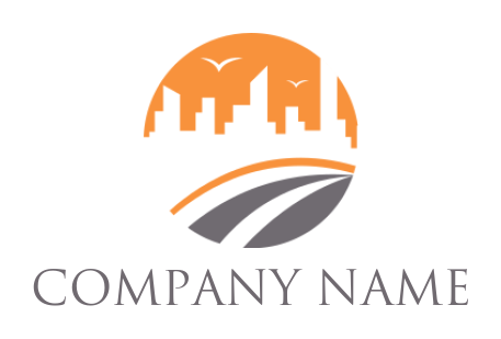 real estate logo negative space cityscape