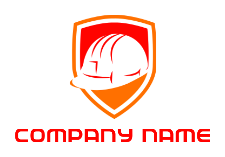 handyman logo negative space helmet in shield