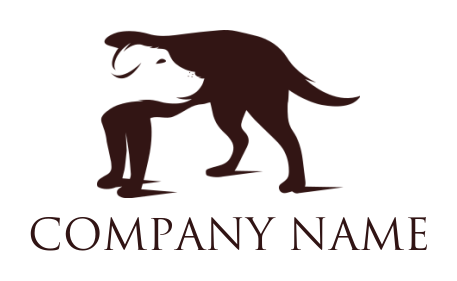 generate a pet logo with a negative space dog