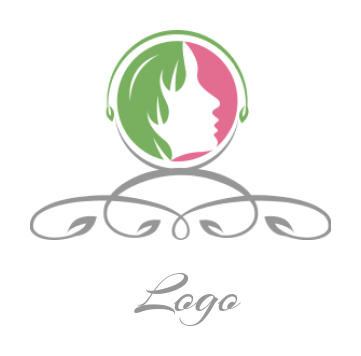 beauty logo of space female face with ornaments