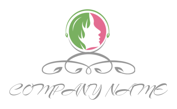 beauty logo of space female face with ornaments