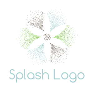 design an arts logo negative space flower in paint splashes