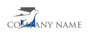 negative space flying bird in square 