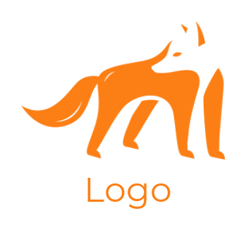 animal logo maker negative space fox  - logodesign.net