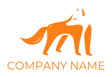 animal logo maker negative space fox  - logodesign.net