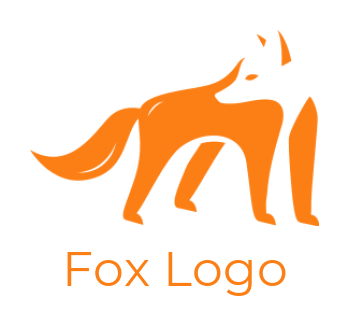 animal logo maker negative space fox  - logodesign.net