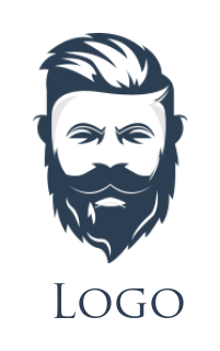 barber logo image negative space hipster face