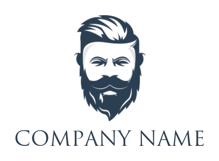 barber logo image negative space hipster face