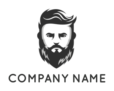 barber logo icon negative space hipster guy