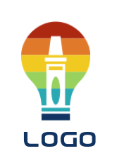 Insurance logo crayon in colorful light bulb