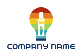 Insurance logo image crayon inside a light bulb