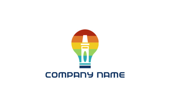 Insurance logo crayon in colorful light bulb