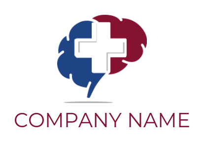 Make a logo of Mental health cross and brain 
