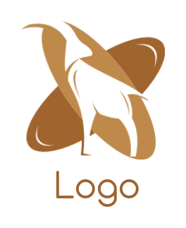animal logo template negative space mountain buck in ellipses