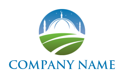 make a religious logo muslim mosque in circle