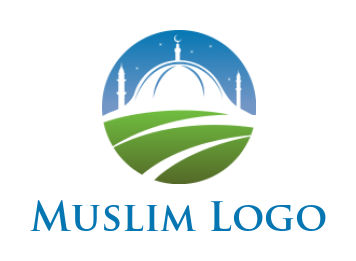 make a religious logo muslim mosque in circle