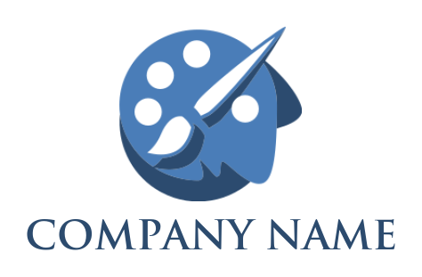 arts logo negative space paint brush and palette