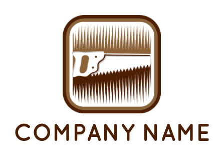 make a home improvement logo negative space saw in rounded square - logodesign.net