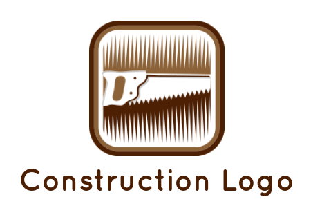 make a home improvement logo negative space saw in rounded square - logodesign.net