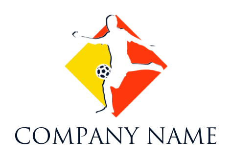 sports logo negative space player kicking ball 