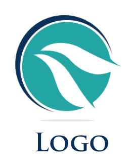 animal logo negative space sparrow inside circle