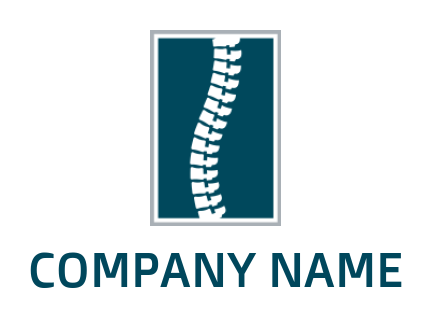 unique logo negative space orthopedic spine inside the rectangle 