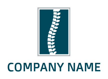 make a medical logo negative space orthopedic spine inside the rectangle 