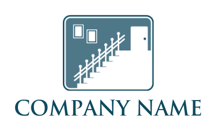 property logo negative space stairs and door