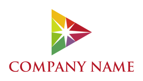 advertising logo maker star in colorful triangle