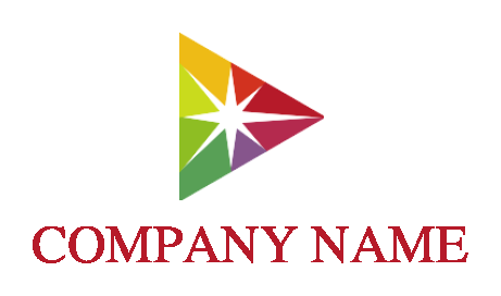 advertising logo maker negative space star inside colorful triangle