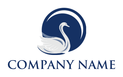 pet logo icon negative space swan with circle