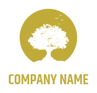 landscaping logo online negative space tree with sun - logodesign.net