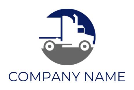 create a logistics logo negative space truck in circle - logodesign.net