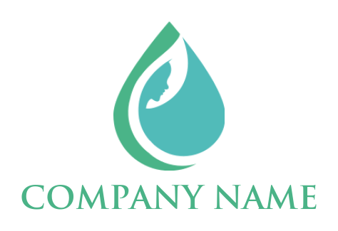 spa logo negative space woman profile in drop