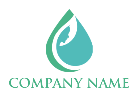 make a spa logo negative space woman profile in drop - logodesign.net