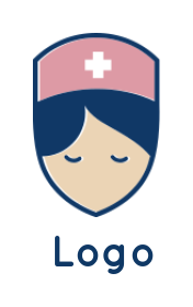 make a medical logo icon nurse face in shield