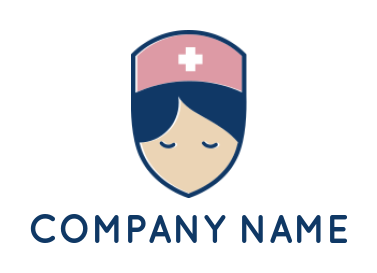 medical logo icon nurse face in shield - logodesign.net