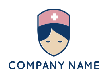 make a medical logo icon nurse face in shield